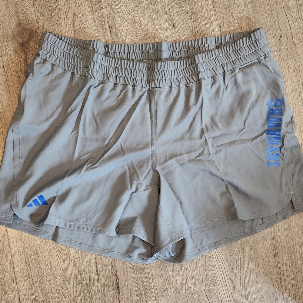Men's Adidas Kansas Jayhawks grey training shorts NCAA 2XL